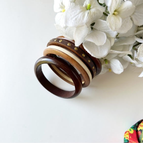 Wood Bangle Set of 4 main image 1